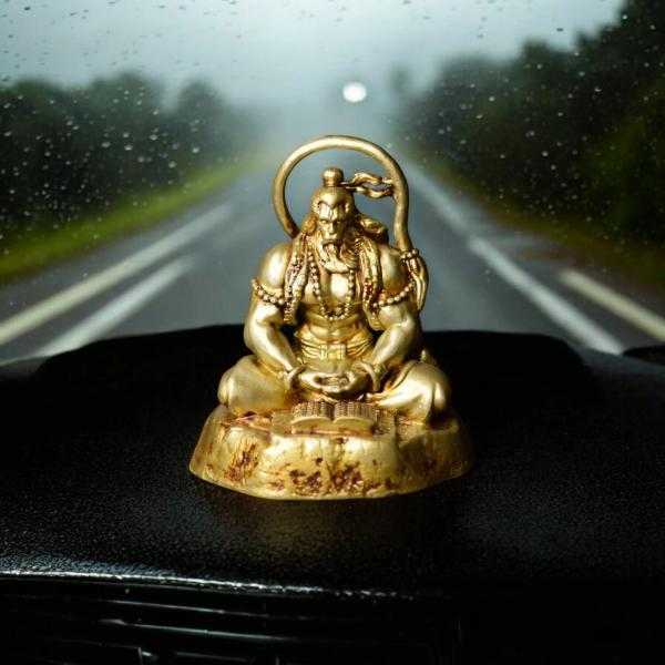 Meditating Hanuman ji Murti for car dashboard Spiritual Hindu Dcor