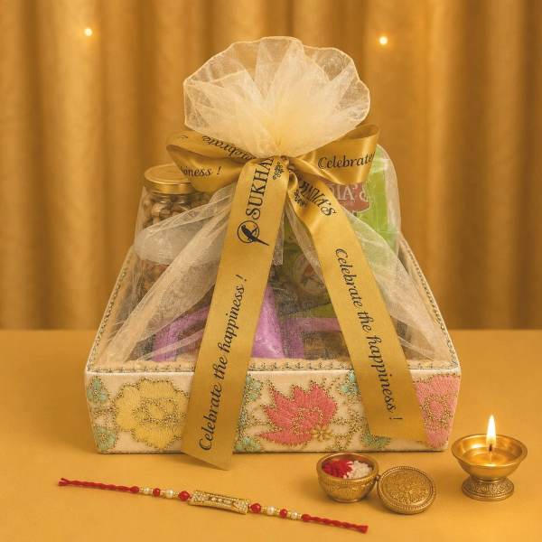 Gardens of Jaipur Rakhi Basket (with Rakhi)