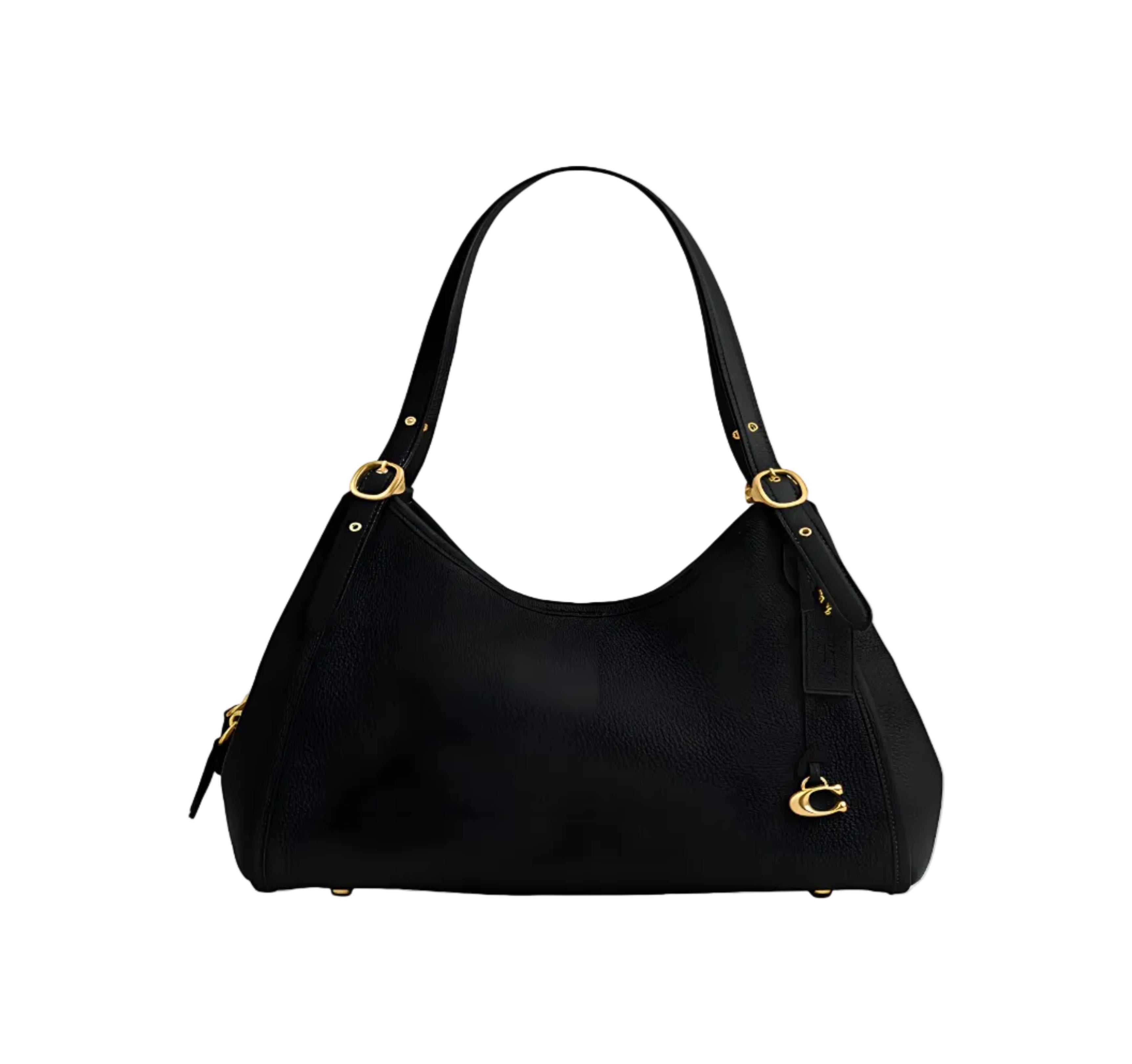 COACH Bella Medium Leather Shoulder Black