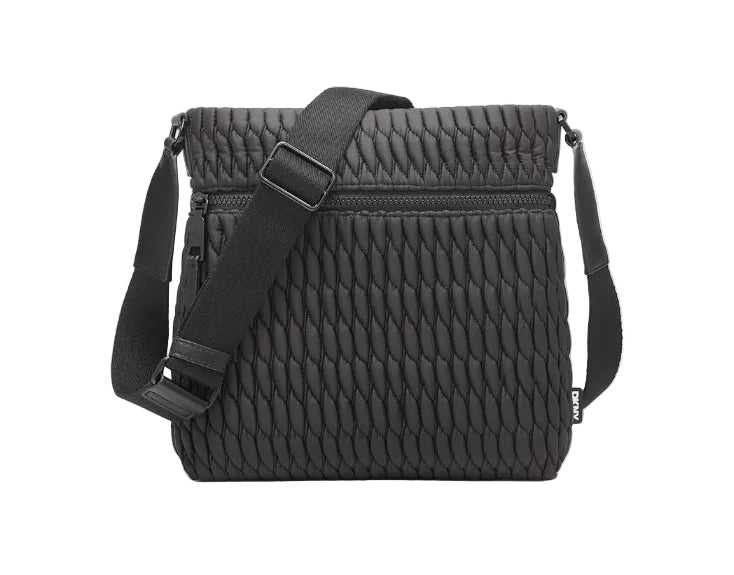 DKNY Mack Nylon Crossbody Bag Black Silver