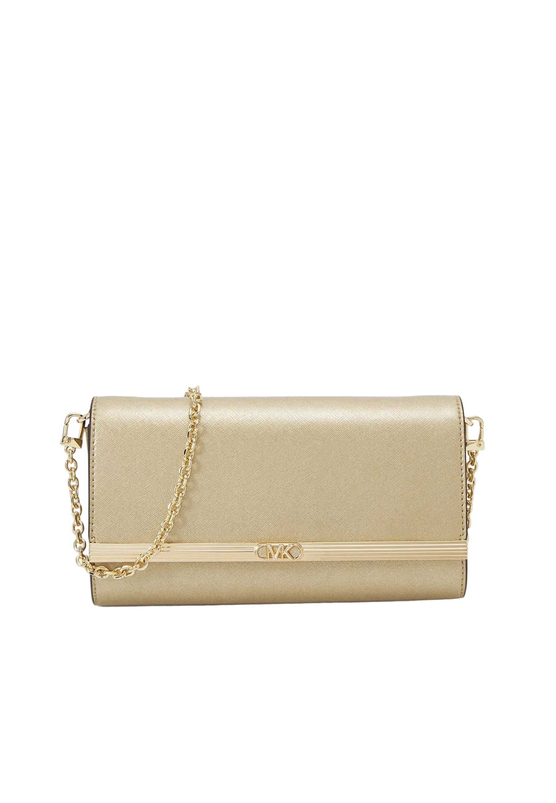 MK Leather Clutch Pale Gold