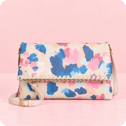 Style Co Whipstitch East-West Flap Crossbody Bag – Dream Dye Print